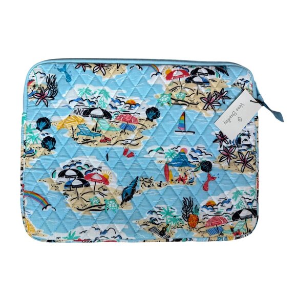 Vera Bradley New Laptop Computer Sleeve Cloth Zipper Case Beach Treasures - Picture 1 of 11